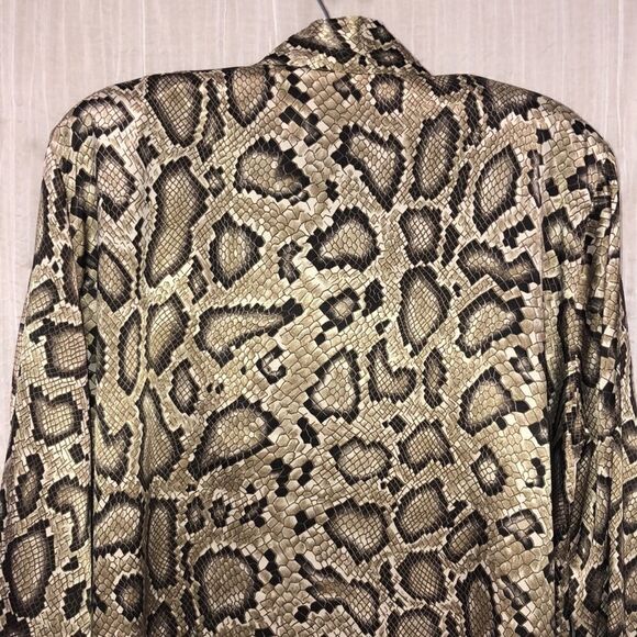 Vintage XL Christie & Jill Snake Skin Long Sleeve Blouse - Picture 6 of 16